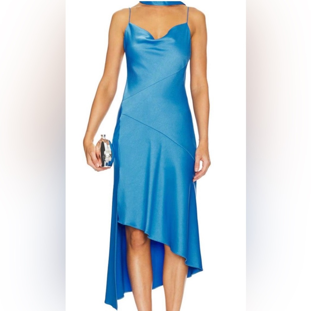 Alice + Olivia Royal Blue Asymmetrical Midi Dress size 0